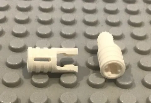 LEGO 2 White Hinge Cylinder 1x2 Locking w/ 2 Fingers, 9 Teeth & Axle Hole 30553