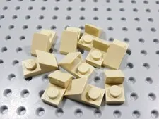 LEGO Lot of 10 Tan 1x2 Modified Plates w/ Roof Slope BD