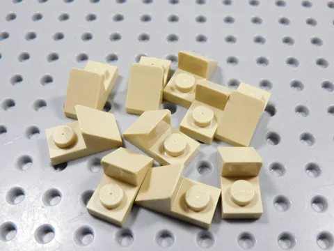 LEGO Lot of 10 Tan 1x2 Modified Plates w/ Roof Slope BD