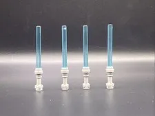 LEGO STAR WARS LIGHTSABER GRAY HILT WITH TRANS BLUE BLADE LOT OF 4 BRAND NEW