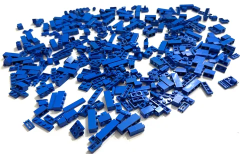 LEGO Blue Parts Lot - Mixed Bricks, Plates, Slopes, Tiles, Bulk Pieces MOC
