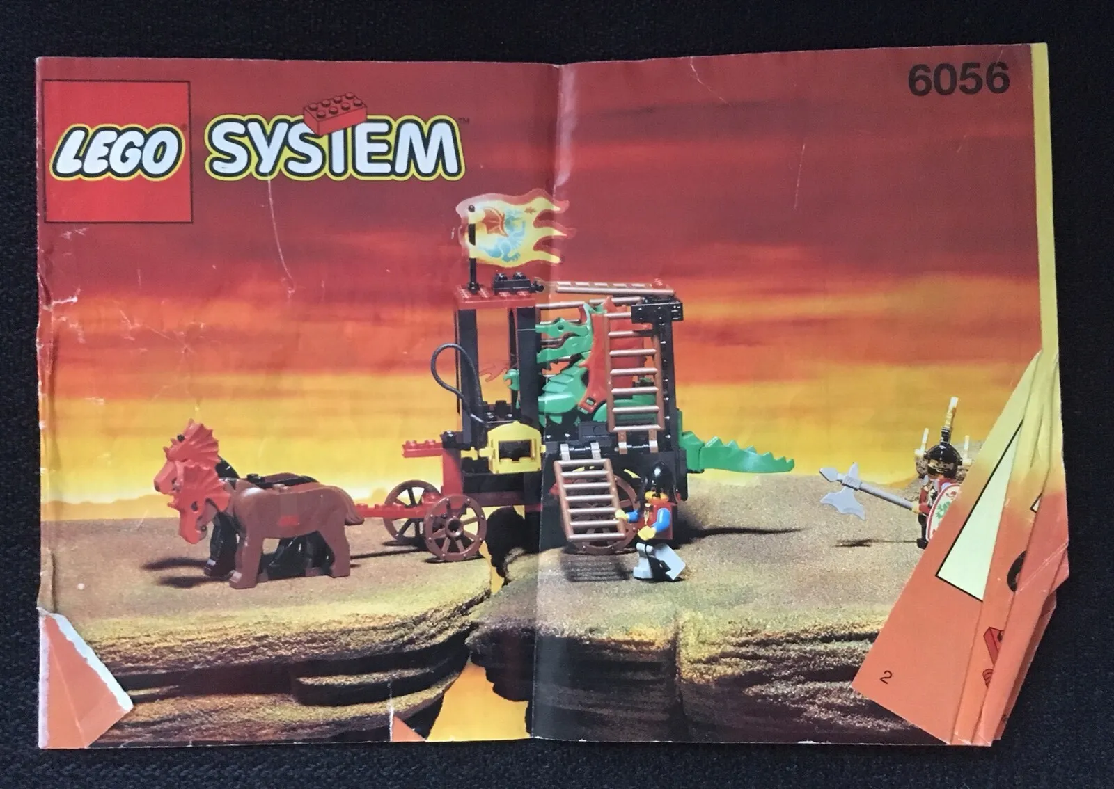 MANUAL / Book Instructions ONLY for LEGO System 6056 Castle Knights Dragon Wagon