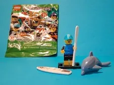 LEGO MINIFIGURE SERIES 21 PADDLE SURFER WITH DOLPHIN LOOSE COMPLETE