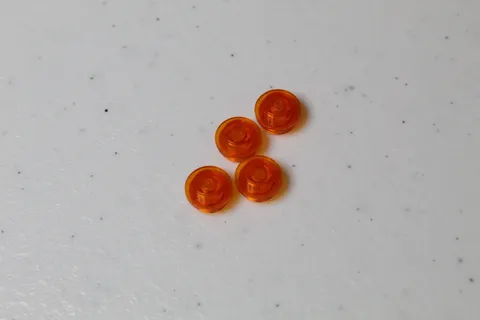 (4) Lego 1x1 Round Plate - Transparent Orange