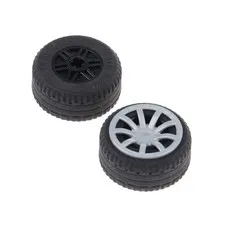 2x LEGO Technic Rad Set Schwarz Reifen Felge 18x14 Kappe 62701 55982c03