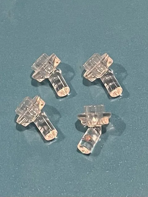 LEGO Piece 65578 (x4) Bar 1L With Angled Hollow Stud Clear Genuine Pieces Bulk