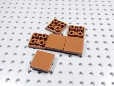 LEGO Lot of 6 Reddish Brown 2x2 Smooth Inverted Tiles Plates BP