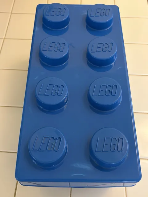 Lego Storage Box Brick Blue Stackable Container 8 Stud 14x7x6