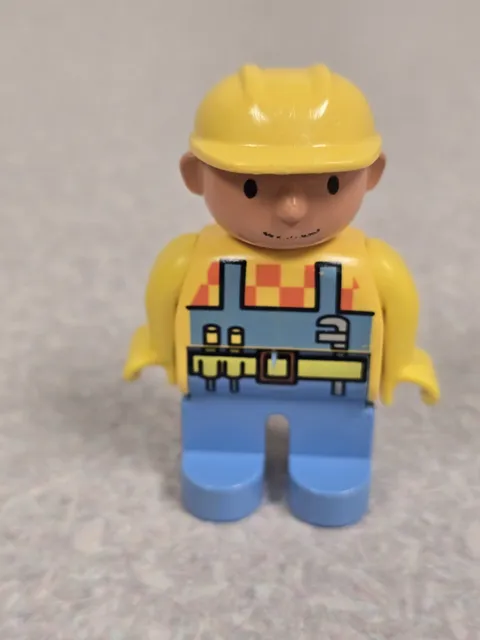 Lego Duplo Construction Boy Figure Yellow & Blue Outfit Free Shipping