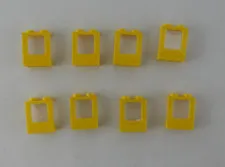 8 LEGO Yellow Window 1x2x2 Hollow Studs Fixed Glass 7026 lot