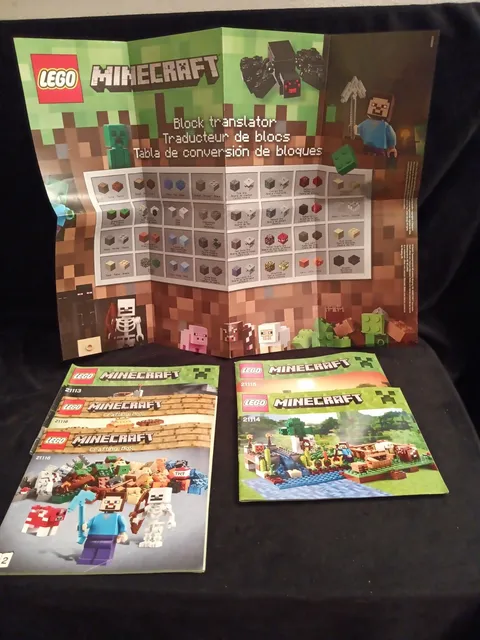Lego Minecraft 21113, 21114, 21115, 21116 (1 and 2) Poster