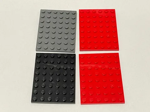 Lego 3036 Dark Gray Red Black Replacement Add-on Pieces Parts Lot of 4