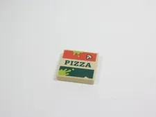 LEGO Tan 2x2 Printed Pizza Box Tile Minifig Garbage Food I12