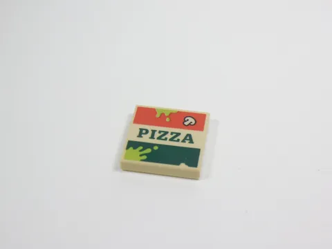 LEGO Tan 2x2 Printed Pizza Box Tile Minifig Garbage Food I12
