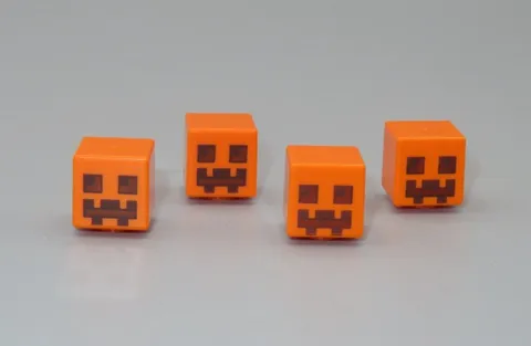 LEGO Minecraft 4 pumpkin heads minifigure Halloween Jack O' Lantern