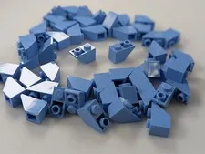 Lego 50x New Medium Blue Slope, Inverted 45 2 x 1 # 3665 Lot Bulk MOC