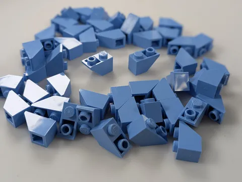 Lego 50x New Medium Blue Slope, Inverted 45 2 x 1 # 3665 Lot Bulk MOC
