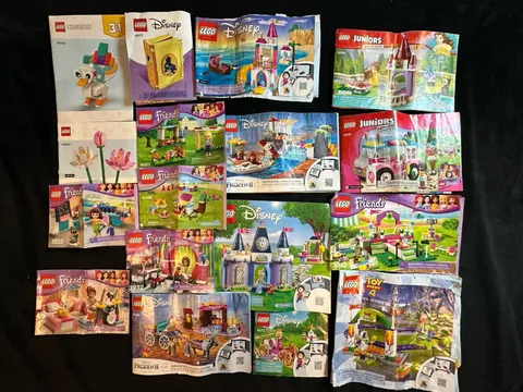 Large Lot Of Lego Friends, Disney & Flower Instruction Manuals Pamplet Brochure