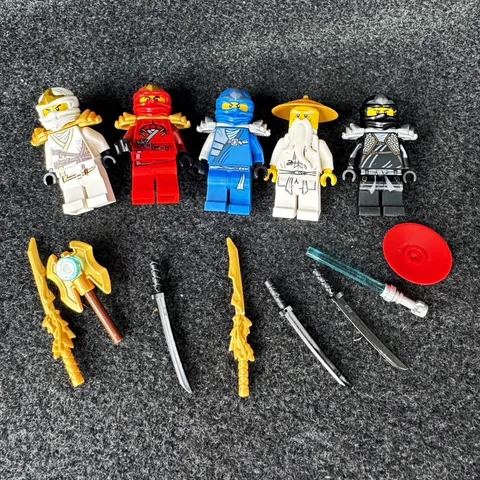 LEGO NINJAGO Minifigure Lot Kai Jay Zane w/ Weapons Accessories Plastic 4+