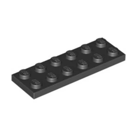Lego Bricks Parts 10x Black 2x6 Studded Plate Tile Thin Studs - {379526} 3795