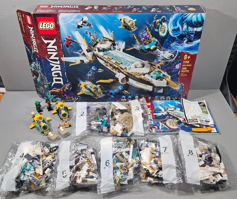 LEGO Ninjago Hydro Bounty (71756) Complete - 7 of 8 Bags Sealed - Box and Manual