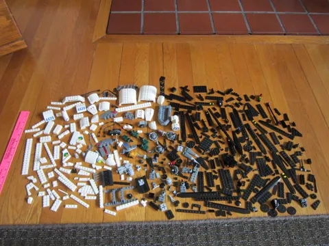 Lego LOT Black, White, Gray OVER 350 pieces OVER 1.5 lb Variety FREE SHIP