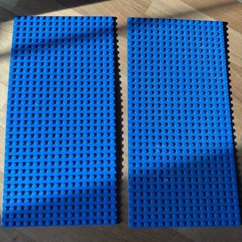 LEGO 16x32 Blue Baseplate Lot - 2 Thin 16 x 32