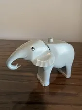 Lego Duplo Figure Elephant 5" (head moves) slate gray vintage