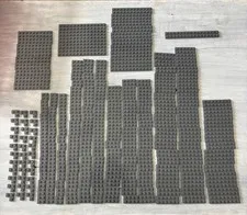 LEGO Dark Bluish Gray Plate Lot 270 Pc 2x2 2x3 2x4 2x6 2x8 2x12 DBG