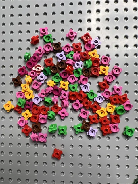 LEGO 33291 Plate Round 1x1 Flower Edge 4 Knobs Petals Multicolor Garden 105pcs