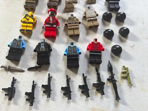 LEGO Minifigure Parts & Accessories Bulk Lot, Multicolor Torsos Legs Helmets