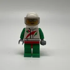 LEGO Octan Racer City Minifigure Green And White With Sunglasses