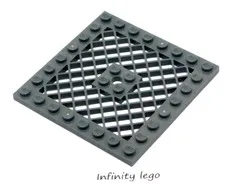2 LEGO Dark Bluish Grey Plate 8 x 8 Grille with Center Hole (4151) 2 Pieces