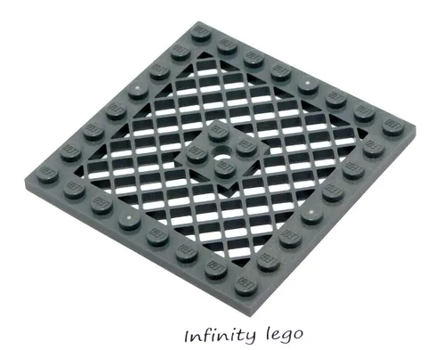 2 LEGO Dark Bluish Grey Plate 8 x 8 Grille with Center Hole (4151) 2 Pieces