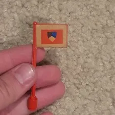 VINTAGE LEGO RED STICKERED FLAG 3596pb07 from Knight's Tournament 383/6083 