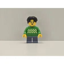 LEGO City Boy Minifigure twn499 Bright Green Sweater New Child Figure