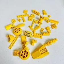 Vintage 1980's Lego Brick Lot Yellow Building Block Pieces As Pictured