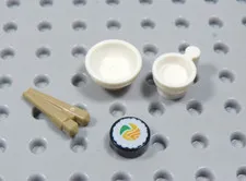 LEGO Food Lot Bowl Sushi Chopsticks Teacup Accessory Minifig AC