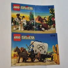 Vintage LEGO Western Manual Lot 6718 Raindance Ridge 6716 Covered Wagon