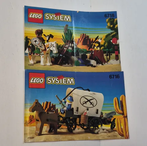 Vintage LEGO Western Manual Lot 6718 Raindance Ridge 6716 Covered Wagon