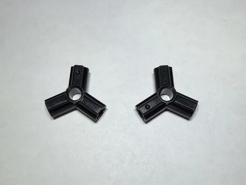 Lego Lot Of 2 Black Technic 3 Branch Crosshooe W Hole New City 