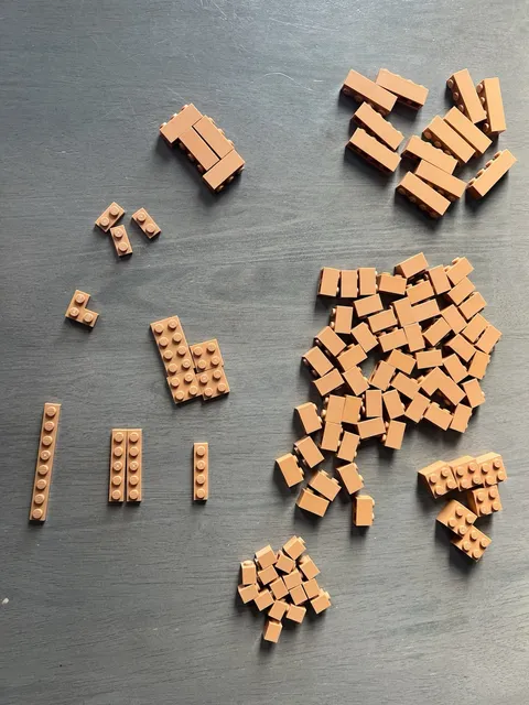 Lego Medium Nougat Bricks Plates Mixed Sizes Bulk Lot 105 pcs Used