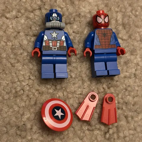 Lego Minifigure REAL MINI FIG MARVEL Lot Captain America Scuba and Spider-man^