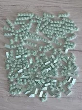 LEGO LIGHT AQUA LOT 160 PCS 1X6 1X4 1X2 PLATE SLOPE VARIETY BUILDING PIECES