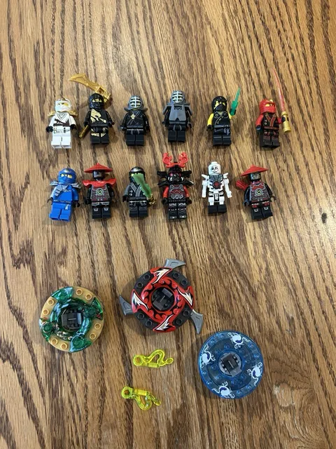 LOT OF 12: LEGO NINJAGO PILOT-SEASON 2 MINIFIGS: DX, ZX, KIMONO, KENDO. RARE!!