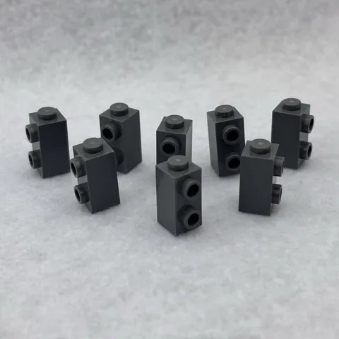 LEGO 32952 Dark Bluish Gray Brick, Modified 1 x 1 x 1 2/3 W/ Studs on Side (x8)
