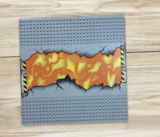 Lego Studios Road Lava Pattern 32x32 Light Gray Baseplate 30279px1 Year 2000