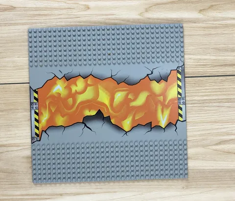 Lego Studios Road Lava Pattern 32x32 Light Gray Baseplate 30279px1 Year 2000