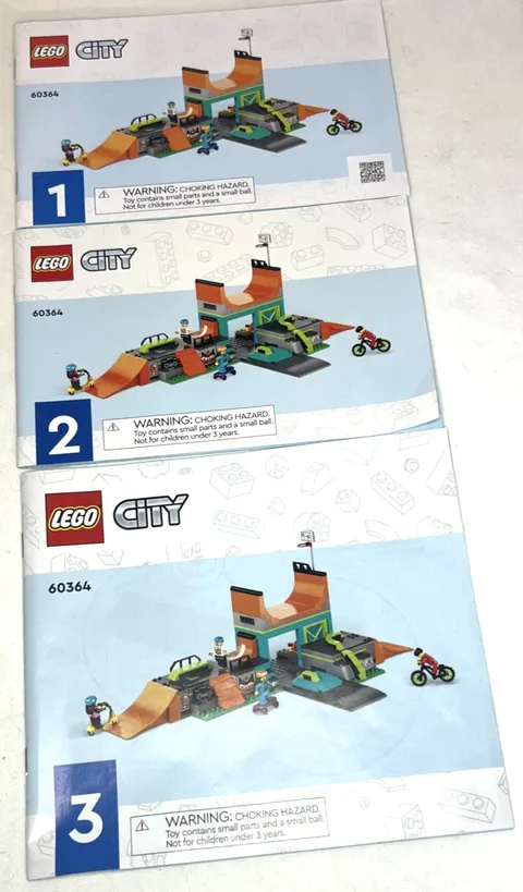 LEGO CITY Skatepark Manuals 1, 2, &3  Complete Instructions for Lego #60634