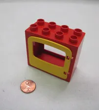 Lego Duplo Yellow & Red Window Pane Door Unit Building Block 2X4 Yellow Door #2